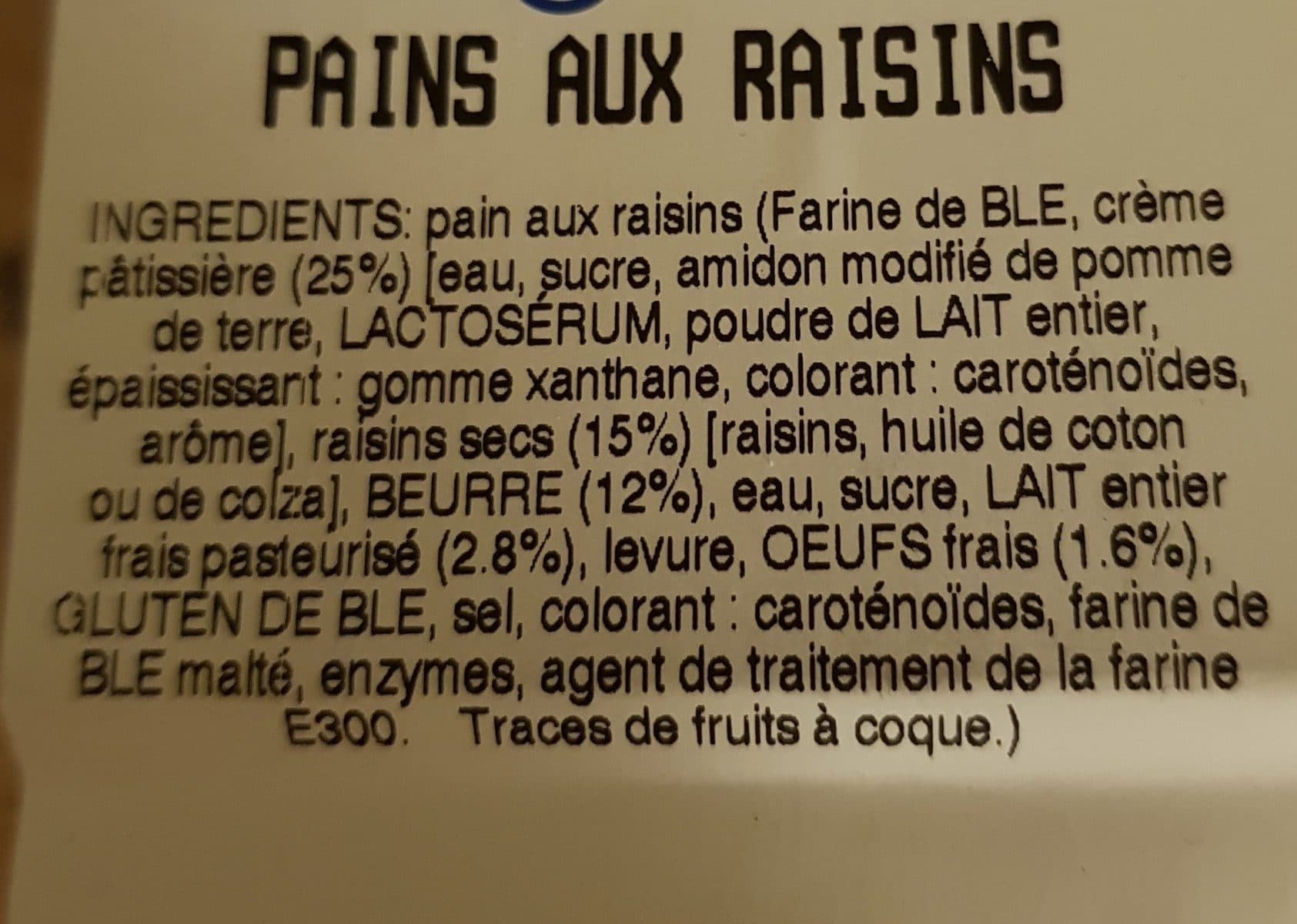 Open Food Facts Pains aux raisins packshot