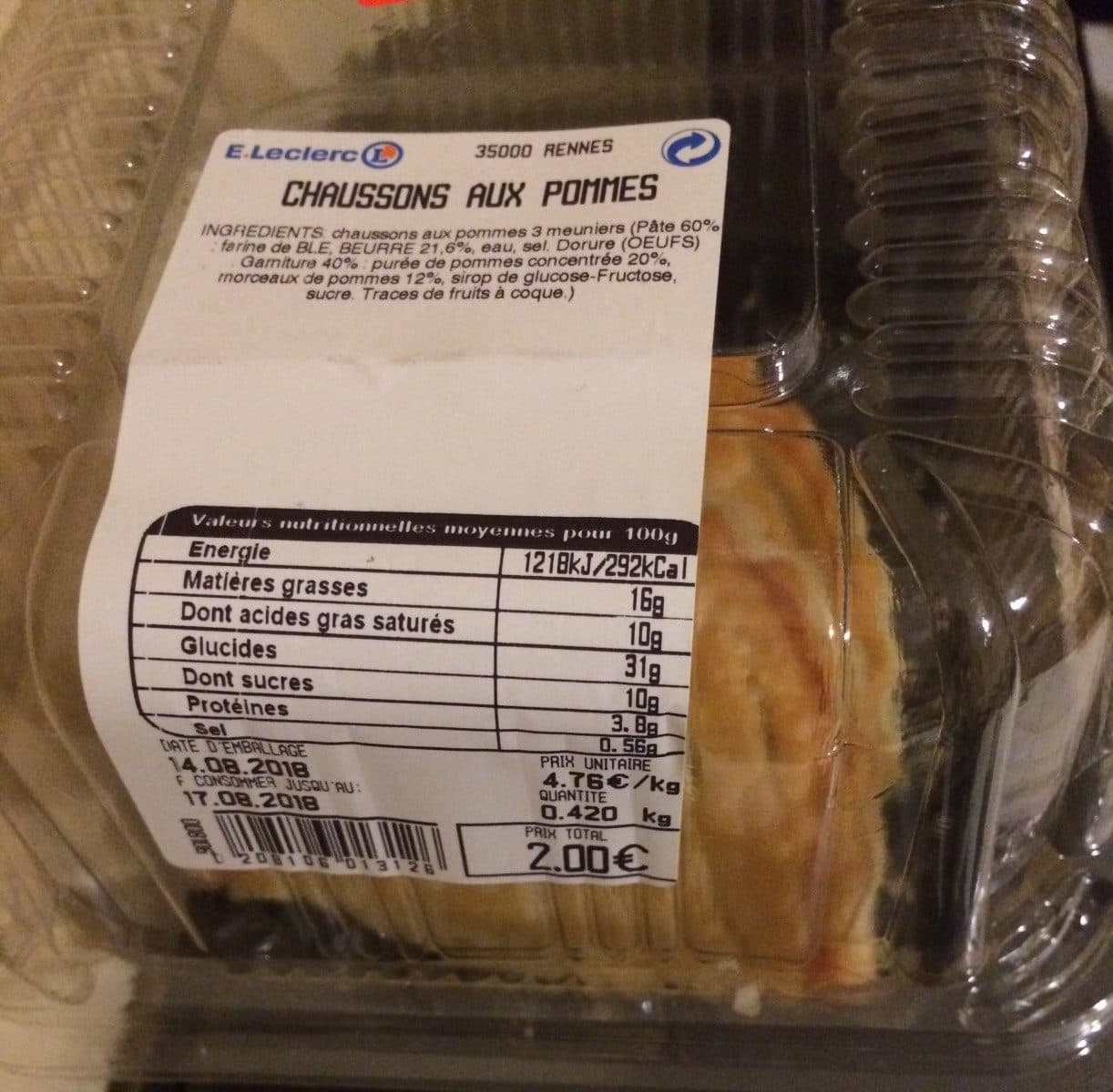 Open Food Facts Chaussons aux pommes packshot