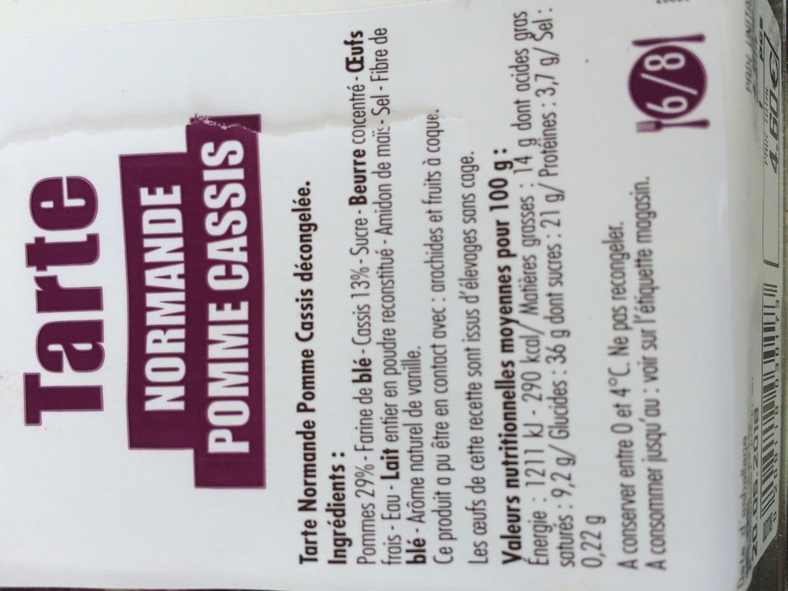 Leclerc Tarte normande pomme cassis Leclerc packshot