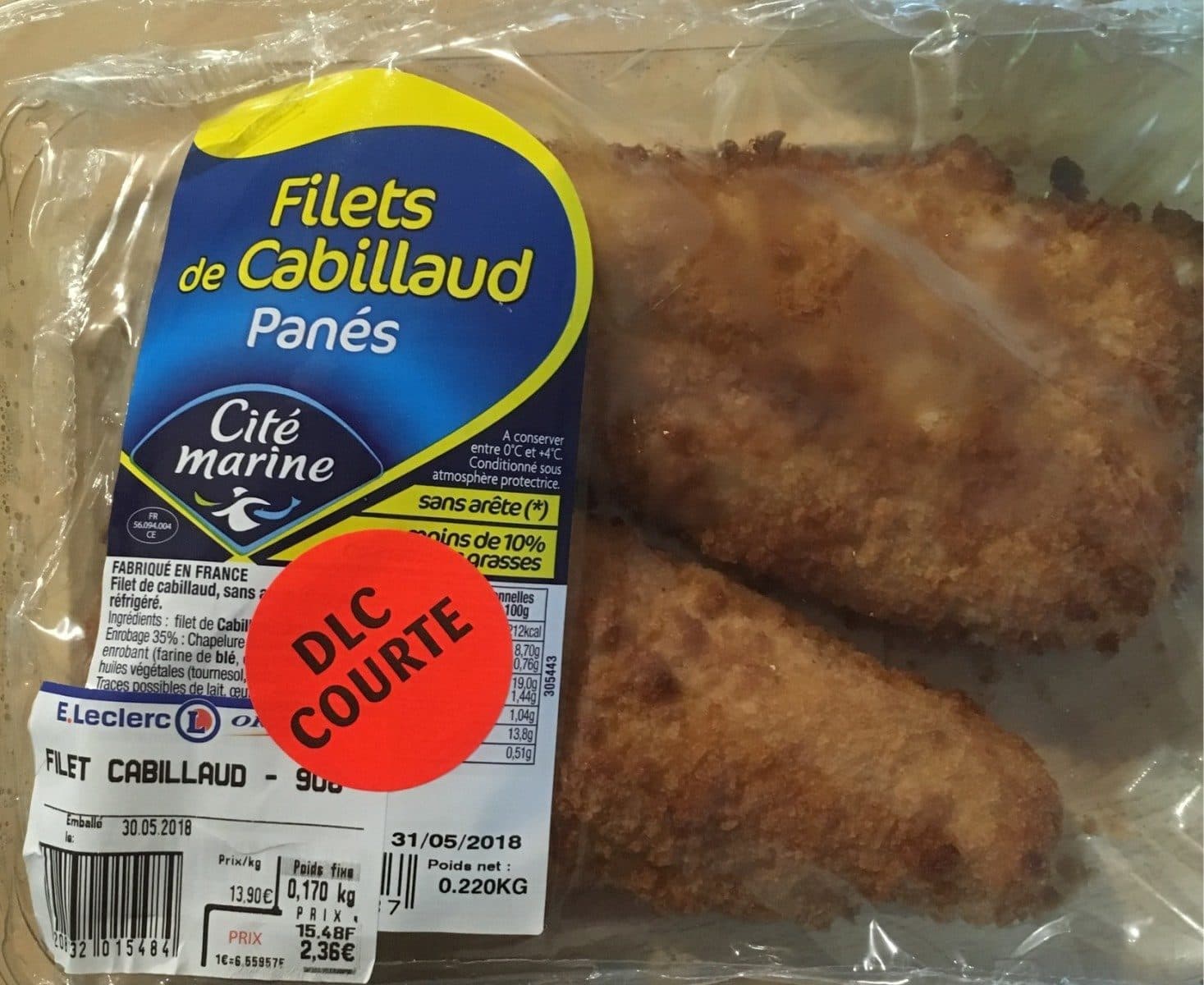Cité marine Filets de cabillaud panés packshot