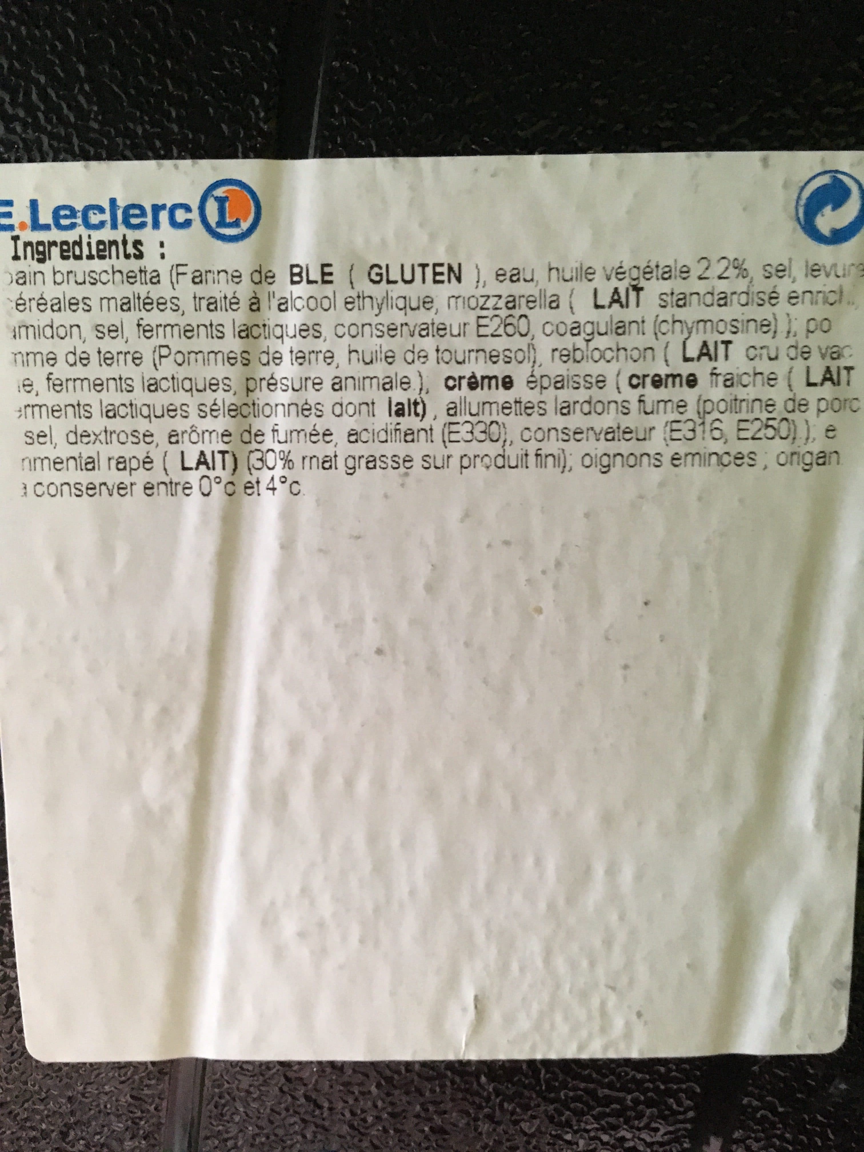 Leclerc Bruschetta tartiflette packshot