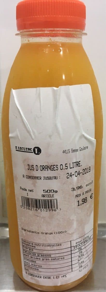 Open Food Facts Jus d'orange 0,5L packshot