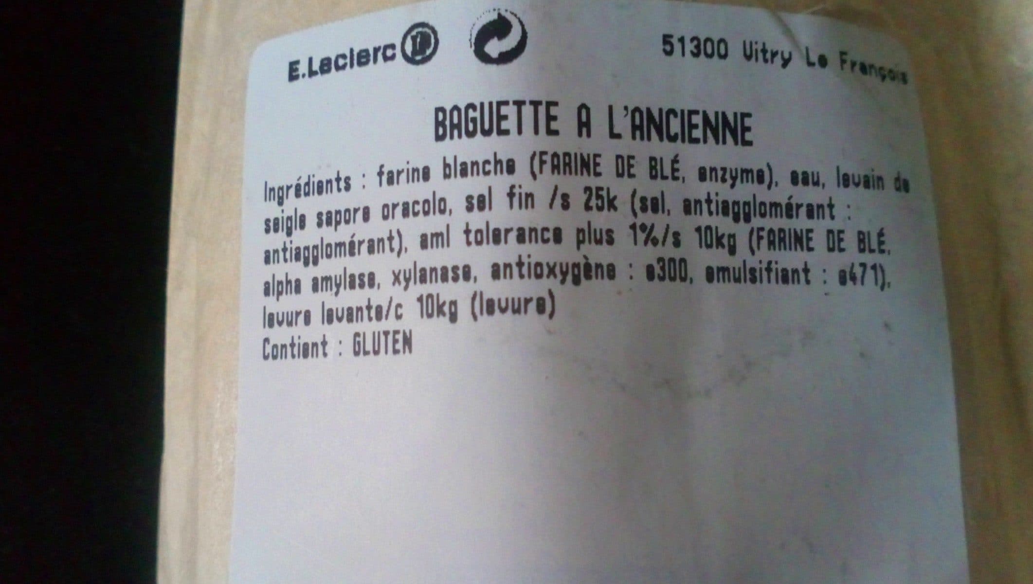 Open Food Facts Baguette à l'ancienne packshot