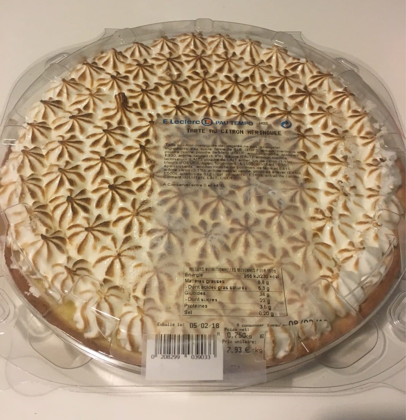 Leclerc Tarte Citron packshot