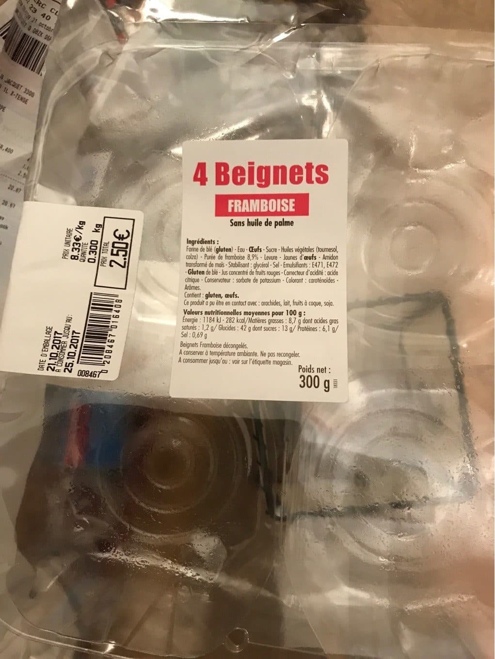 Leclerc 4 Beignets Framboise packshot