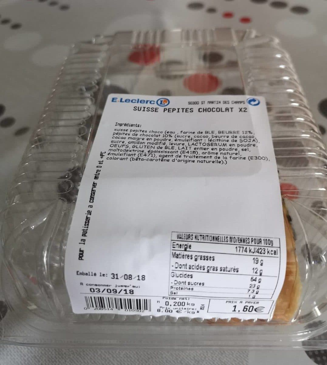 Open Food Facts Suisse pépites chocolat packshot