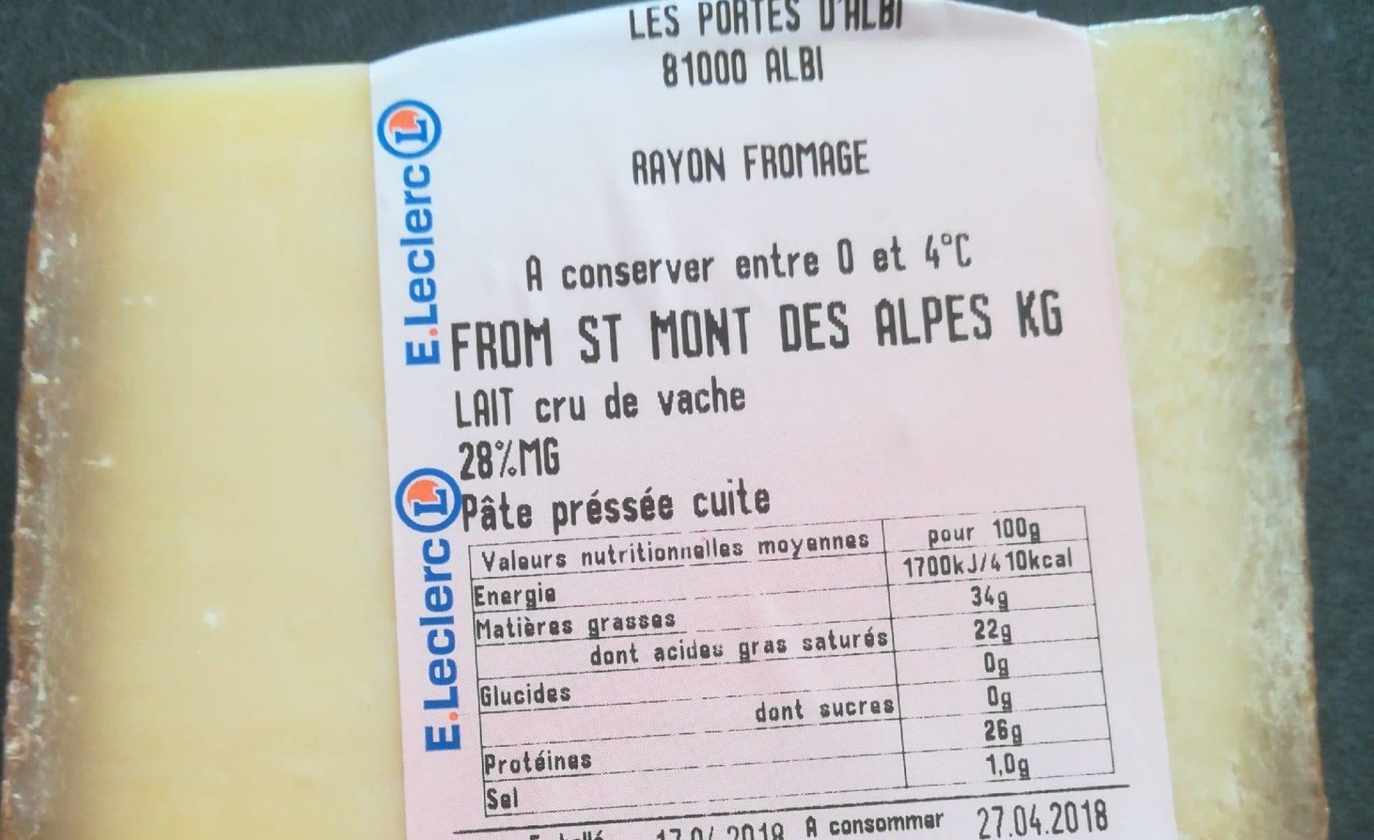 Open Food Facts Fromage St Mont des Alpes packshot
