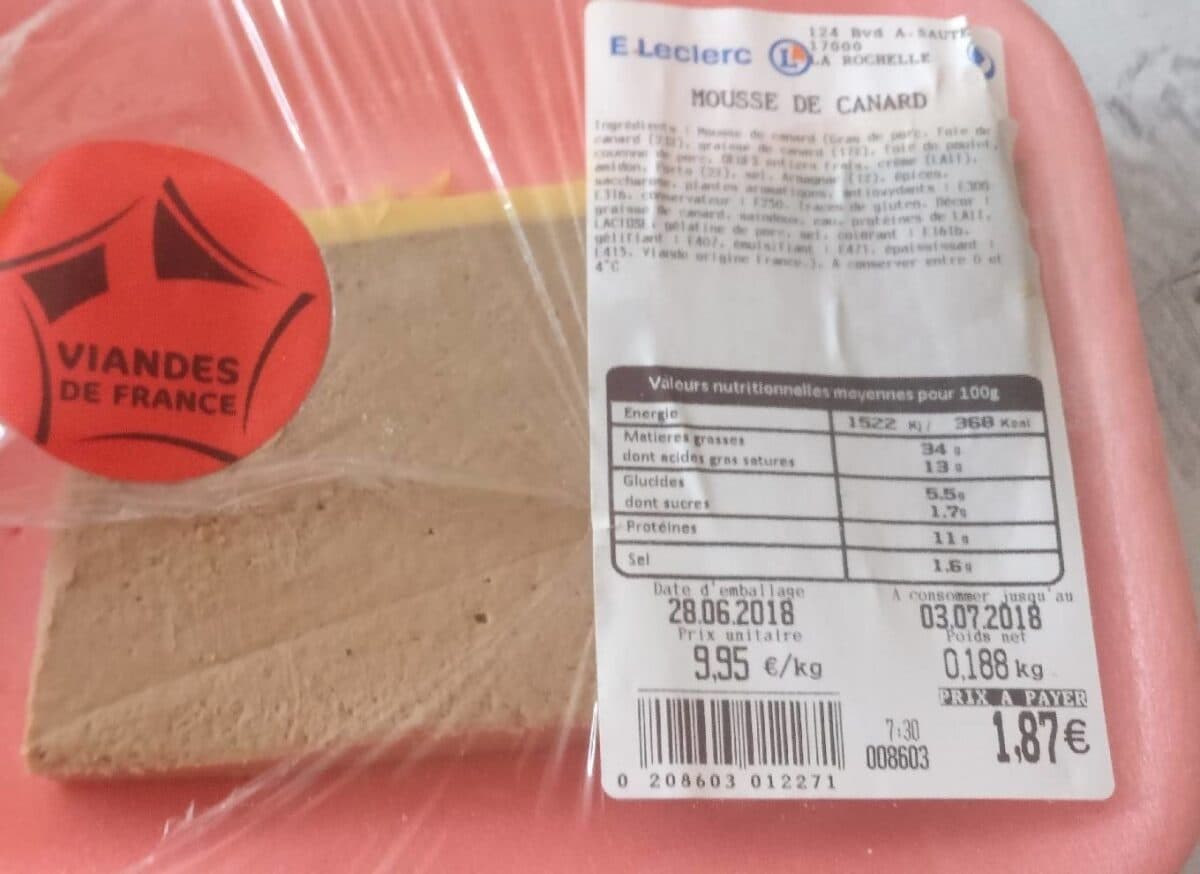 Open Food Facts Mousse de canard packshot