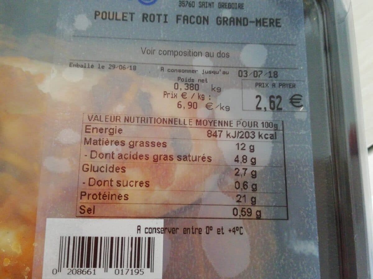 Open Food Facts Poulet rôti façon grand mere packshot