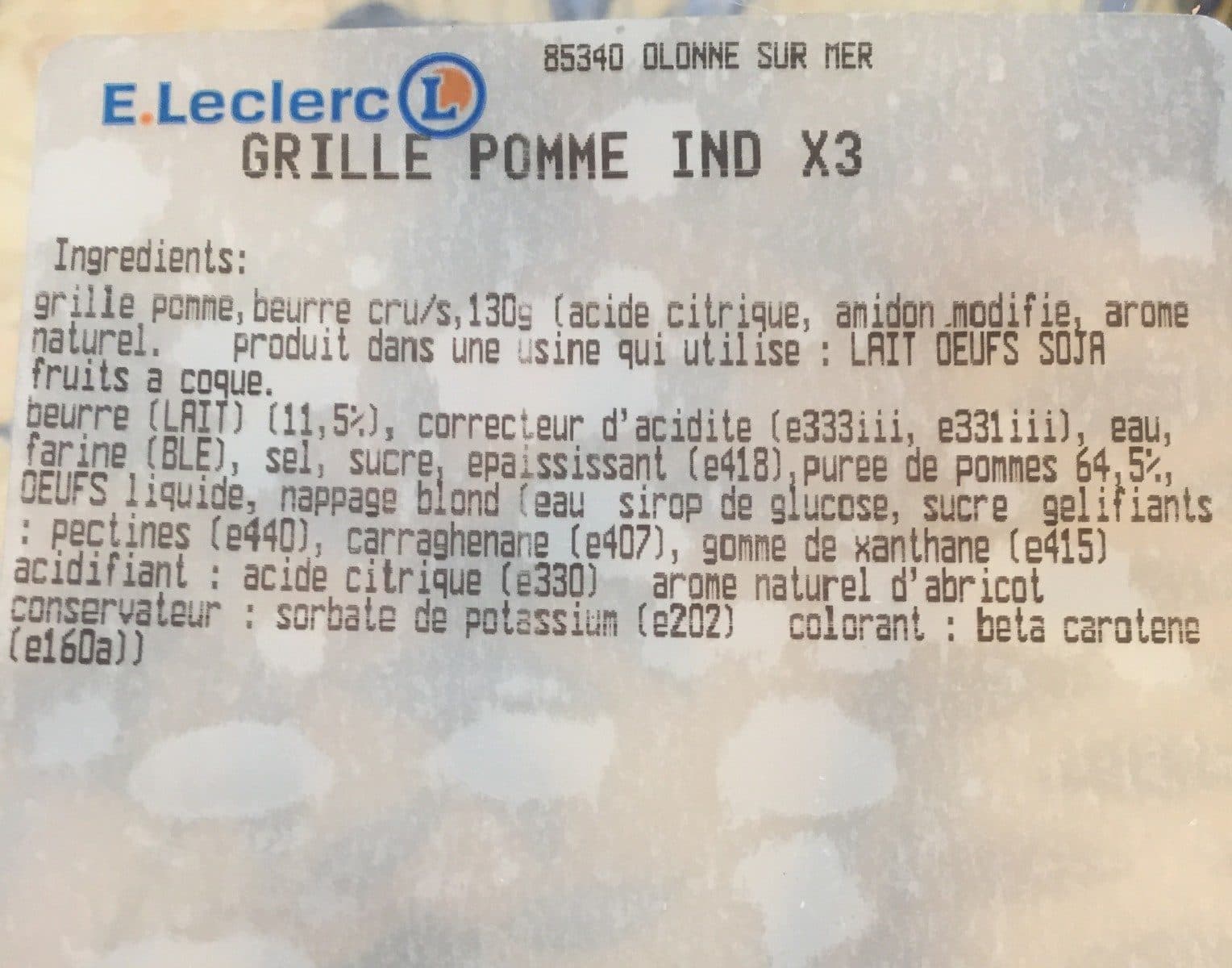 Open Food Facts Grille aux pommes packshot