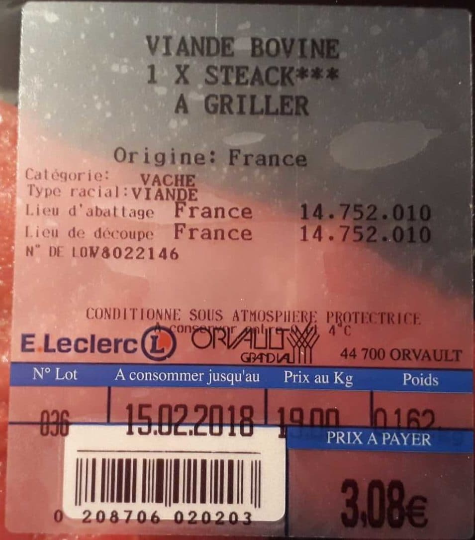 Leclerc Steak*** à griller packshot