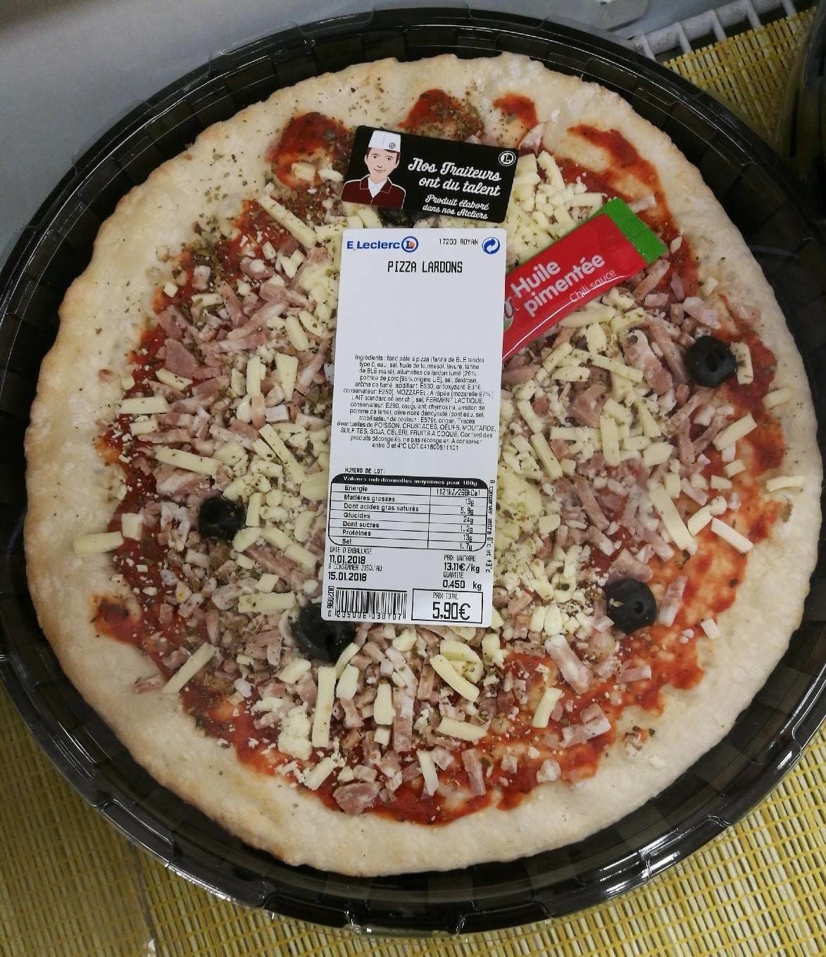 Leclerc Pizza lardon (taiteur) packshot