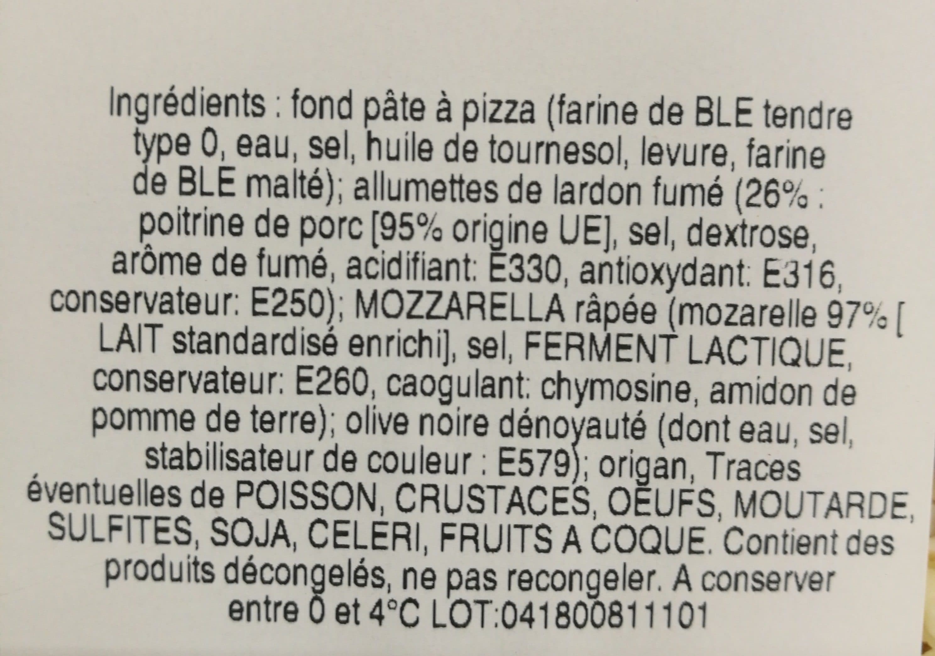 Leclerc Pizza lardon (taiteur) packshot