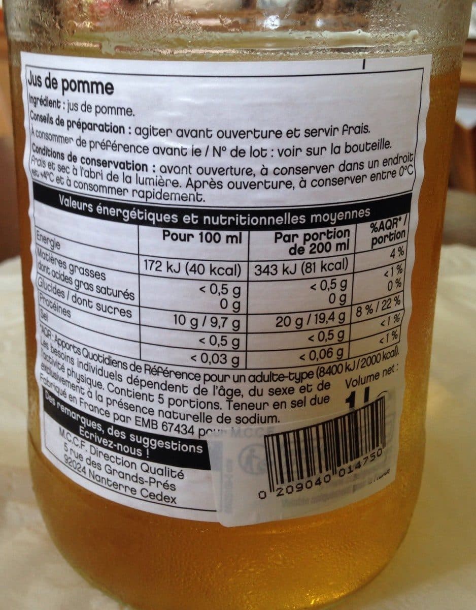 Open Food Facts Pur jus de pomme packshot