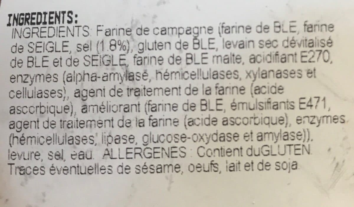 Open Food Facts Pain de campagne packshot