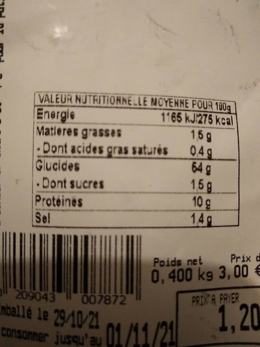 Open Food Facts Pain de campagne packshot