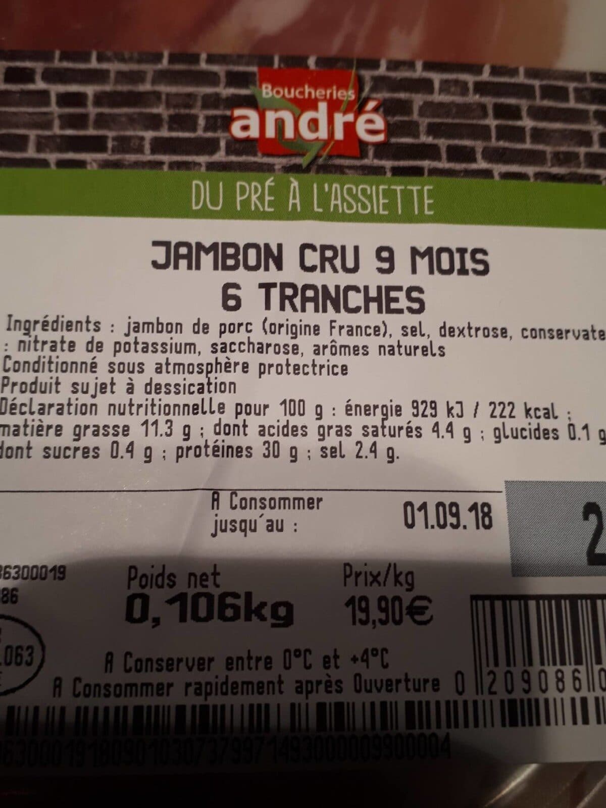 Open Food Facts Jambon cru packshot