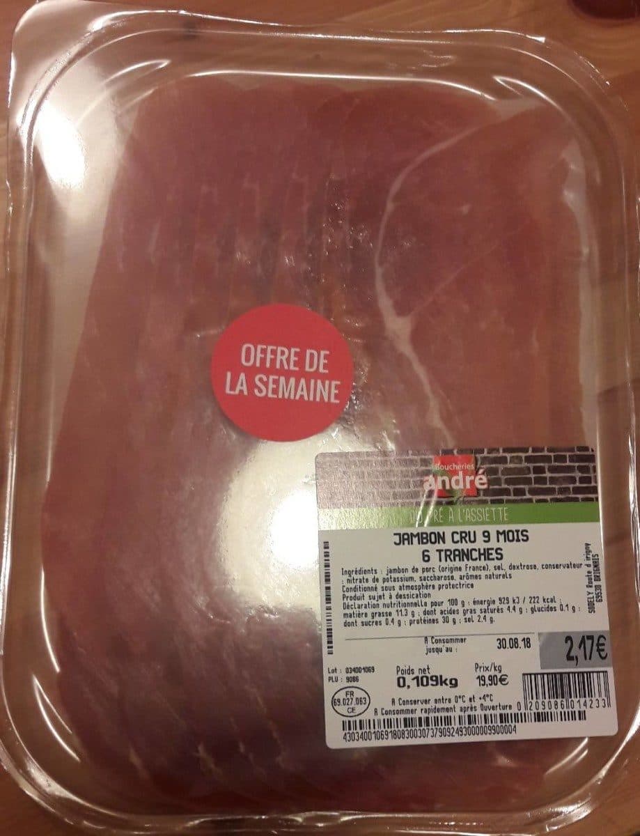Open Food Facts Jambon cru 9 mois packshot