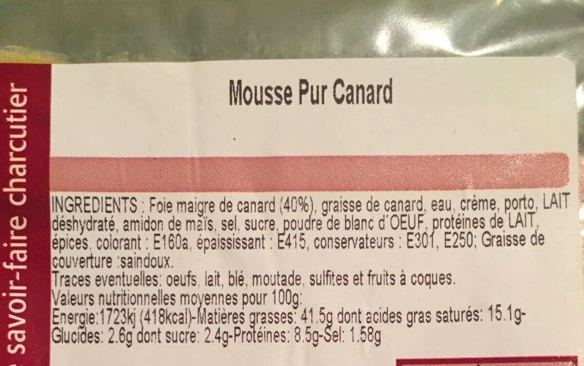 sélection mousquetaire Mousse pur canard packshot