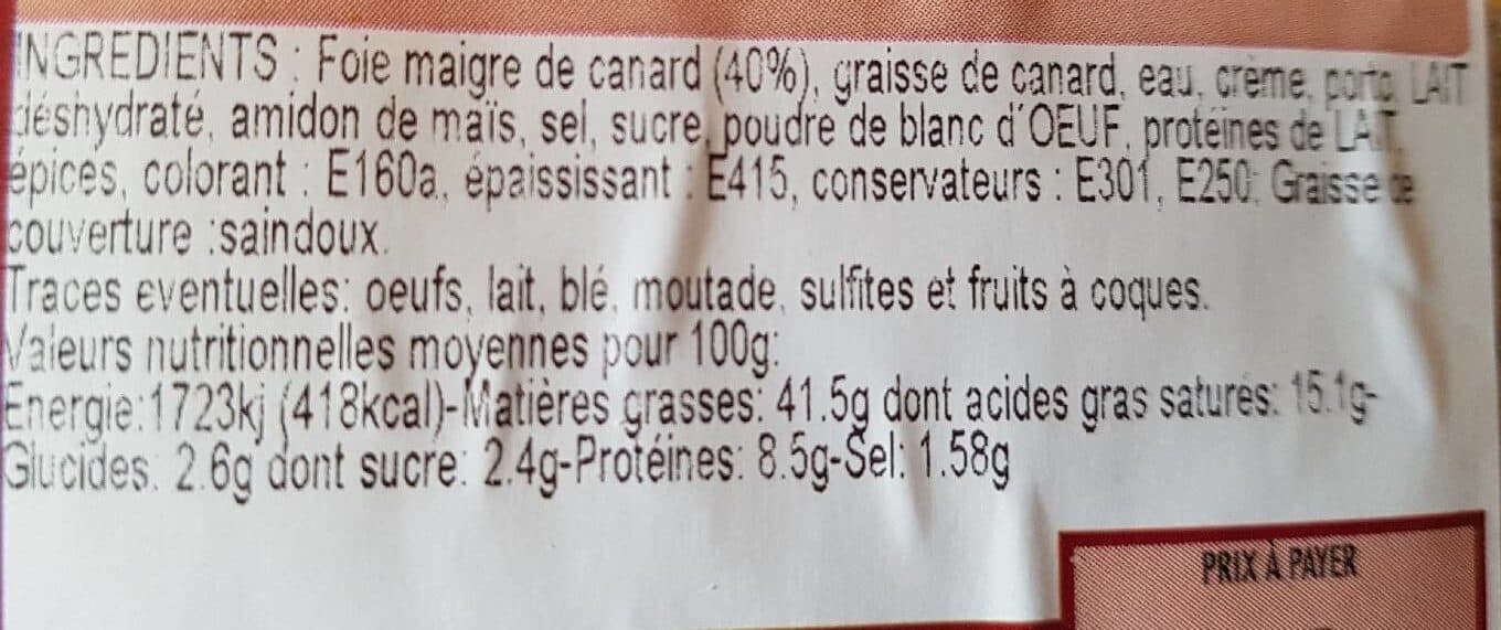 Selection Mousquetaire Mousse pur canard packshot