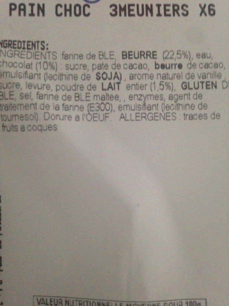 Open Food Facts Pain chocolat meunier packshot