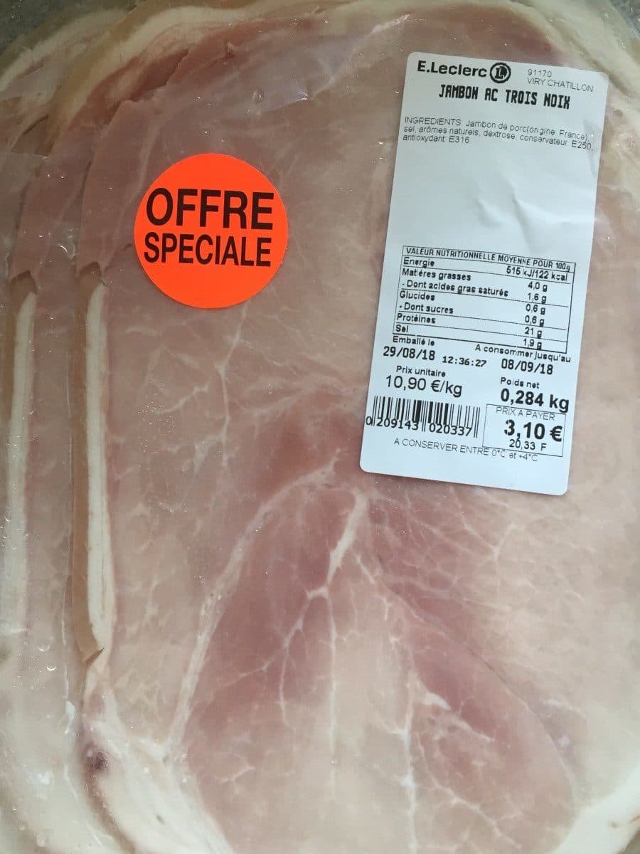 Open Food Facts Jambon aoc trois noix packshot