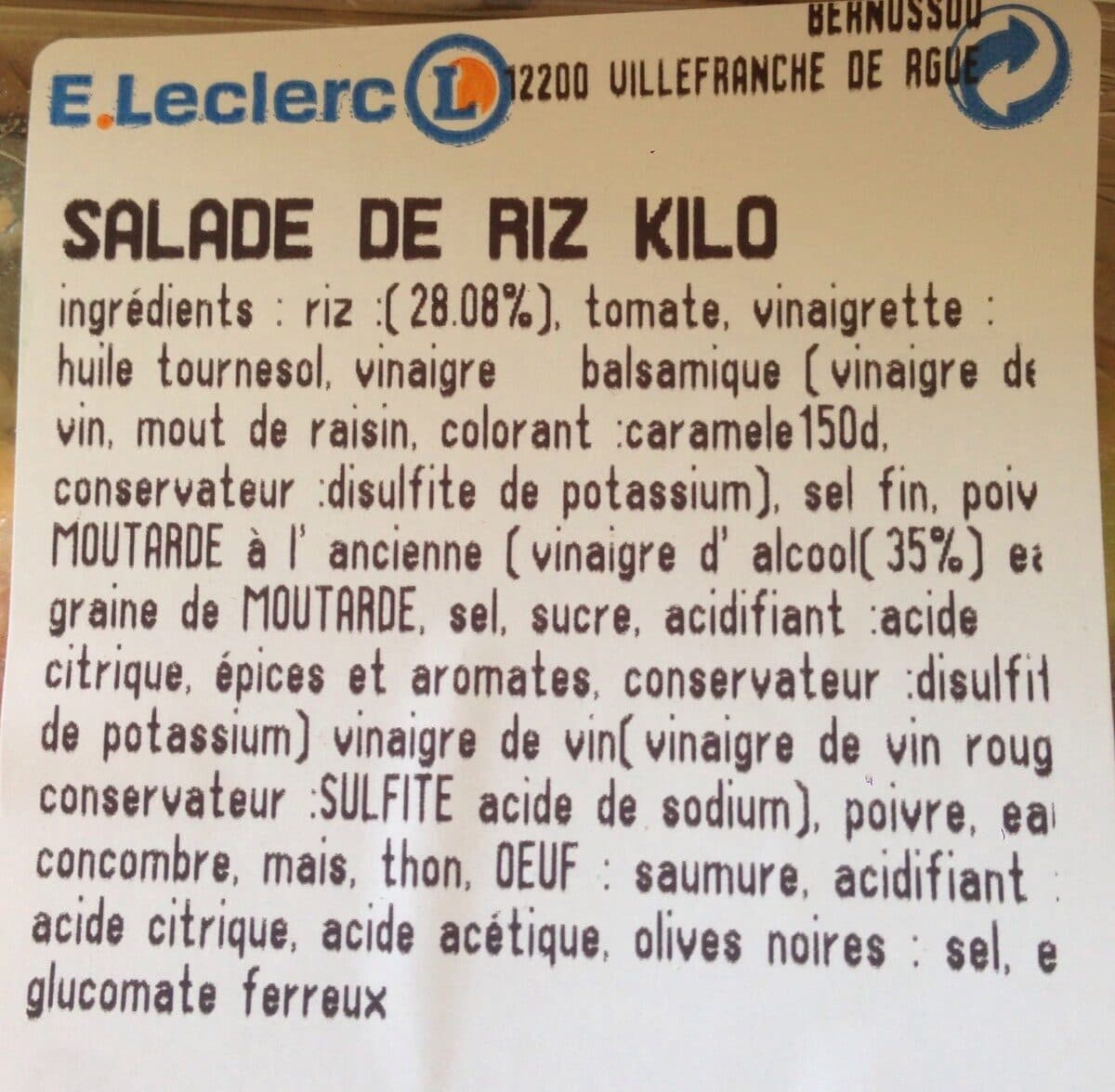 Open Food Facts Salade de riz packshot