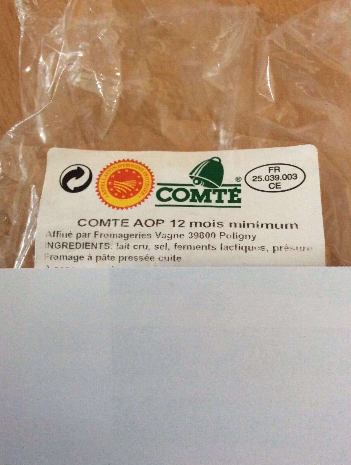Open Food Facts Comte AOP 12 mois minimum packshot