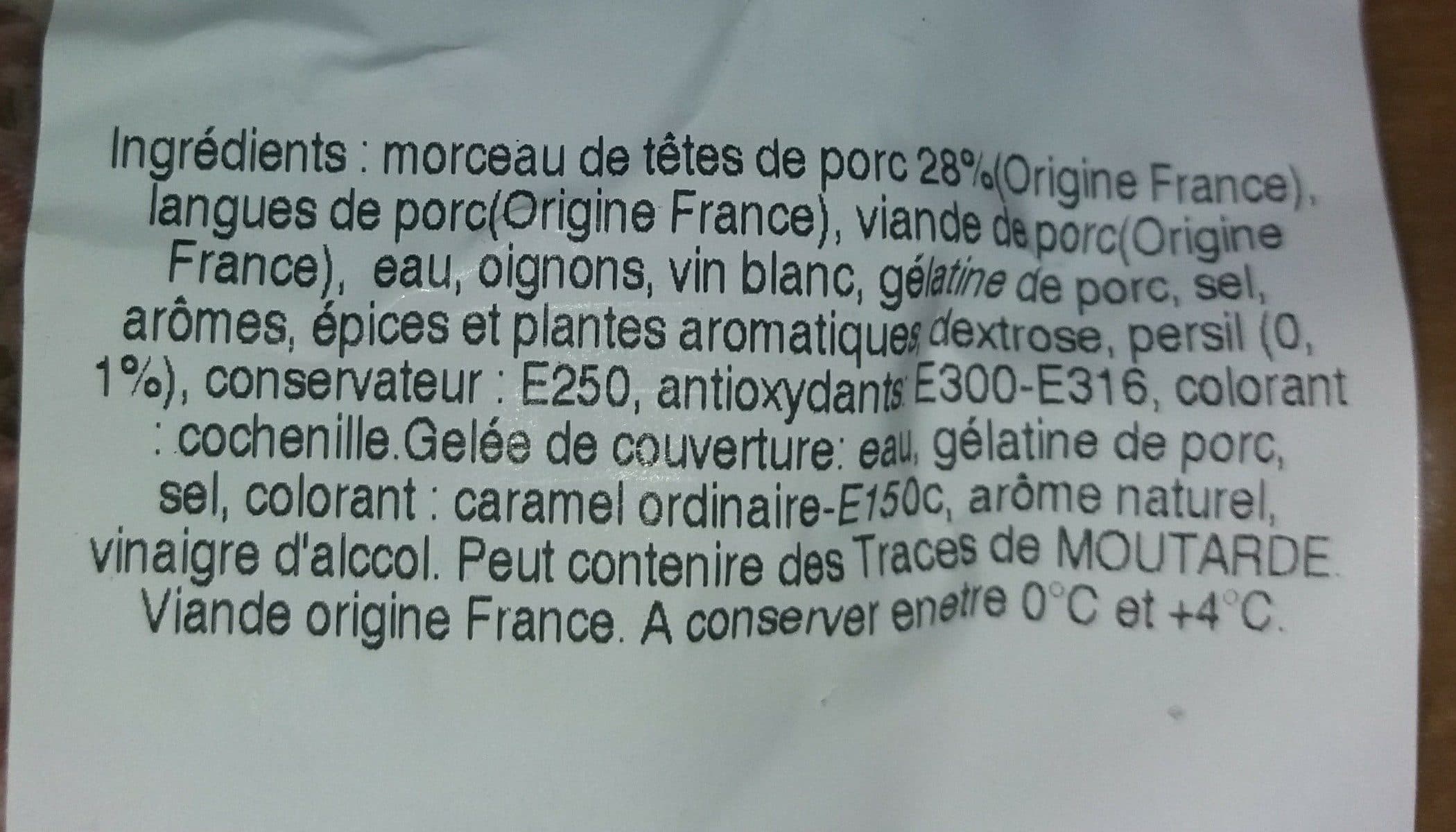 Open Food Facts Fromage de tête packshot