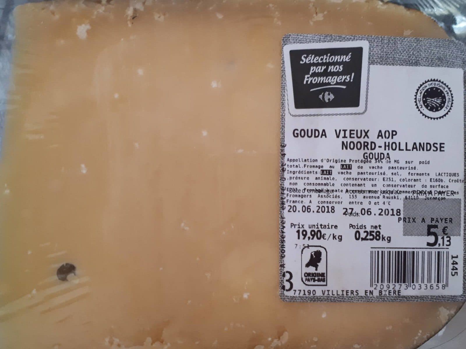 Open Food Facts Gouda vieux aop noord hollandse packshot