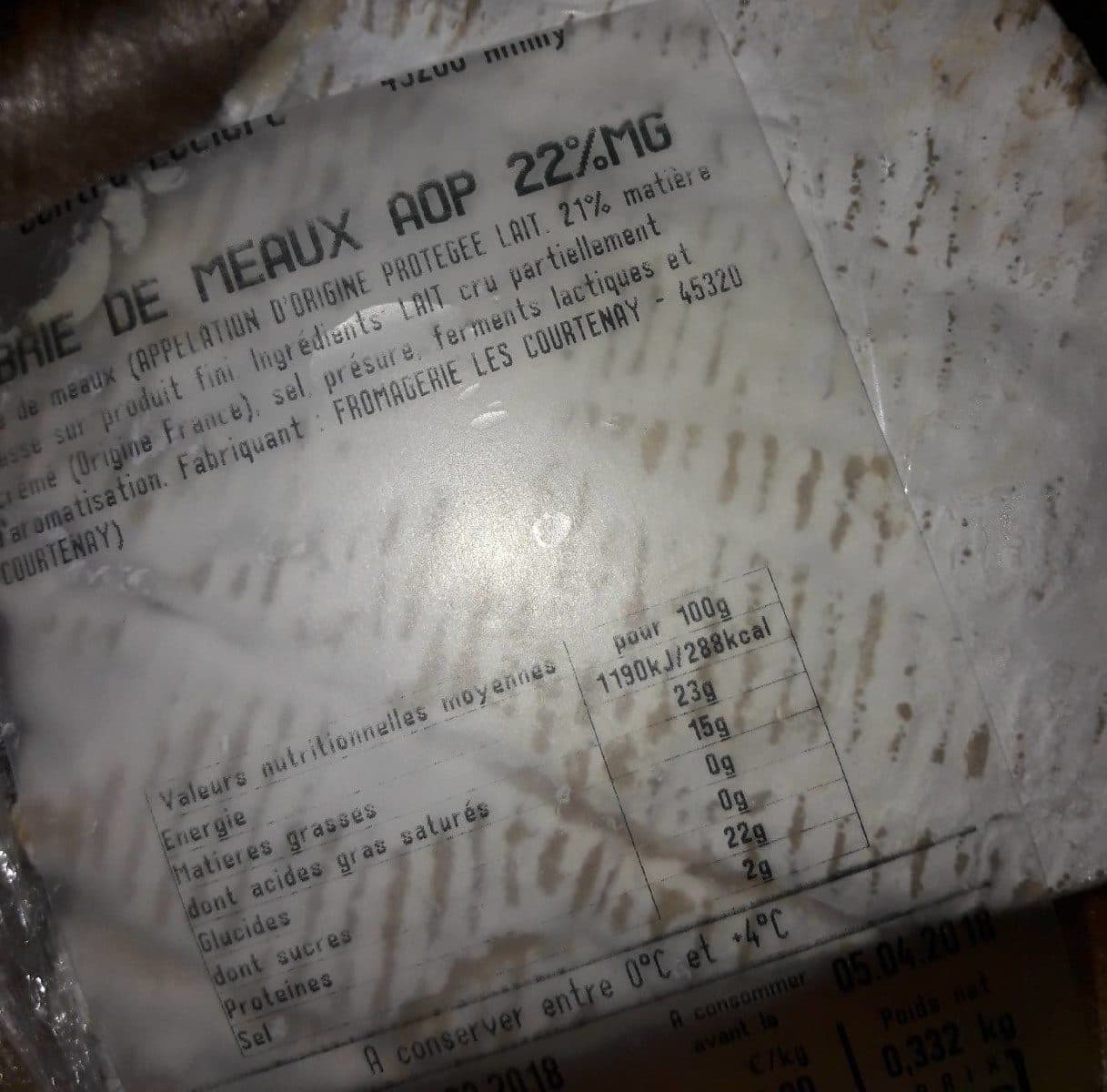 Open Food Facts BRIE DE MEAUX AOP 22% MG packshot