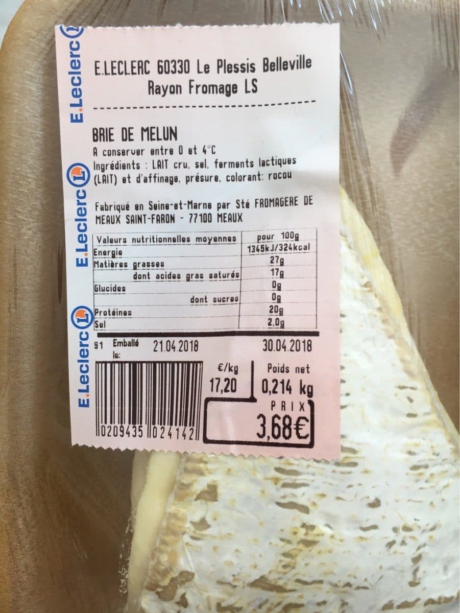 Open Food Facts BRIE DE MELUN packshot