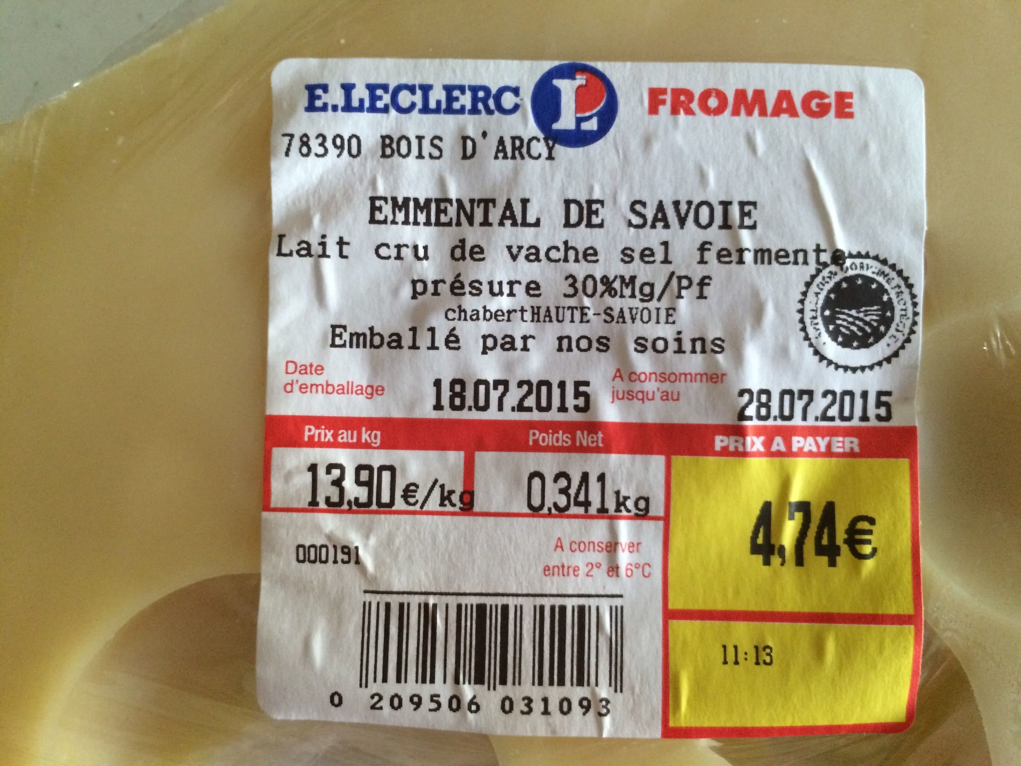 Leclerc Emmental de Savoie packshot