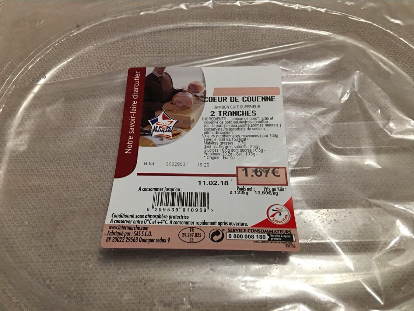 Intermarché Coeur de couenne 2 tranches packshot