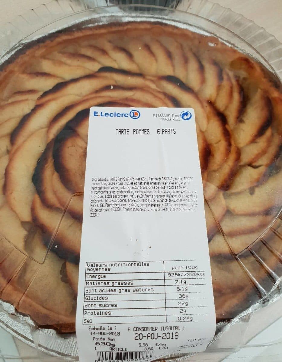 E.Leclerc Tarte pommes 6 parts packshot