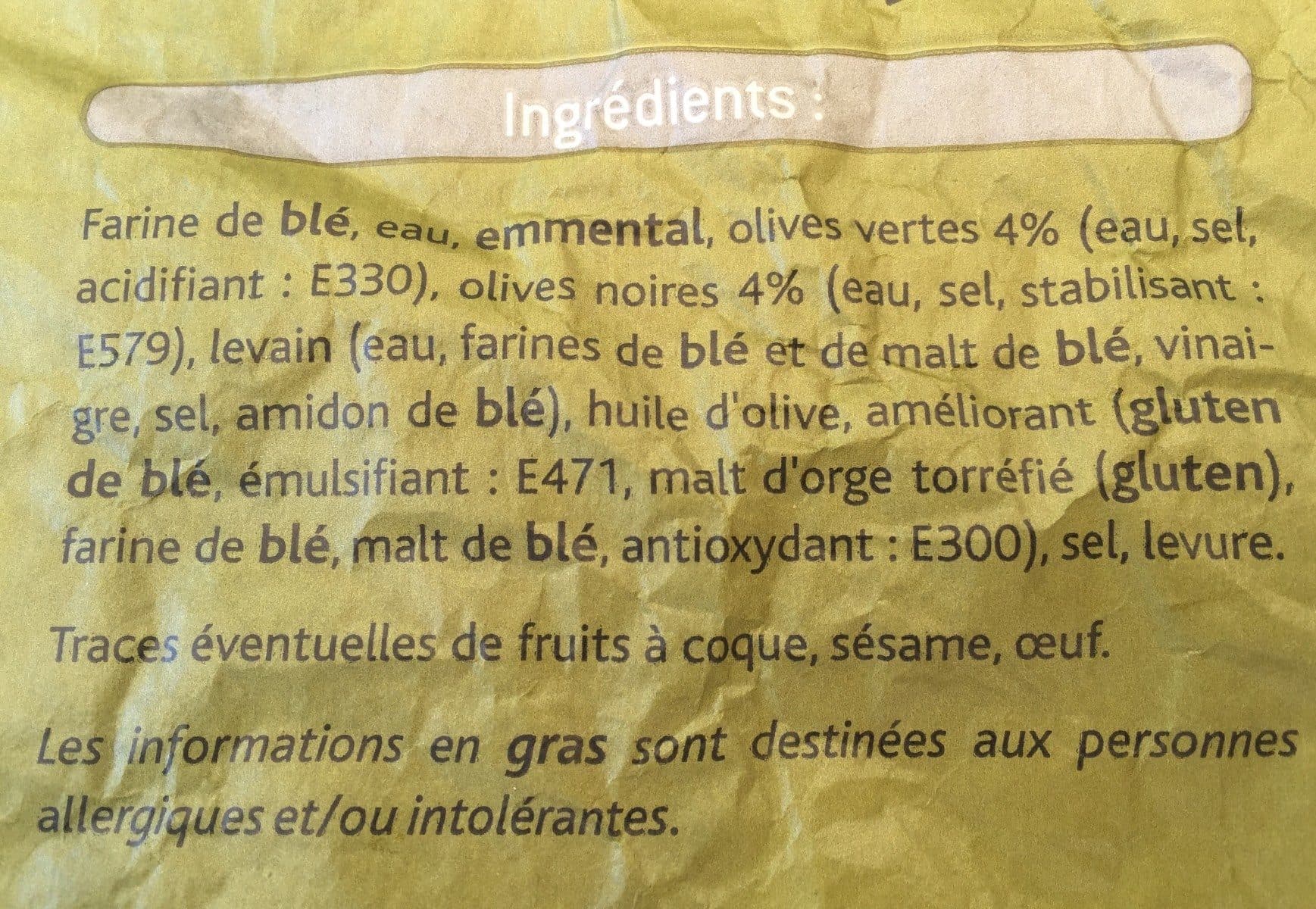 Open Food Facts Fougasse aux olives packshot