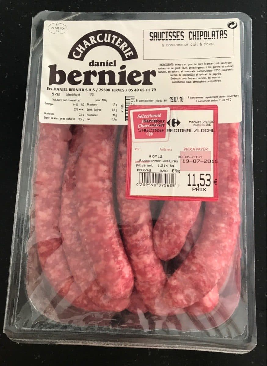 Open Food Facts saucisses chipolatas packshot