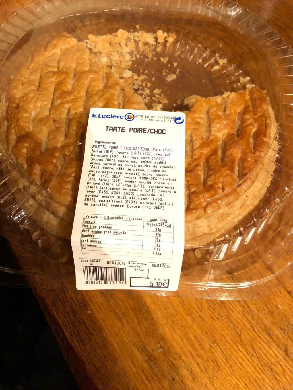 Leclerc Tarte chocolat packshot