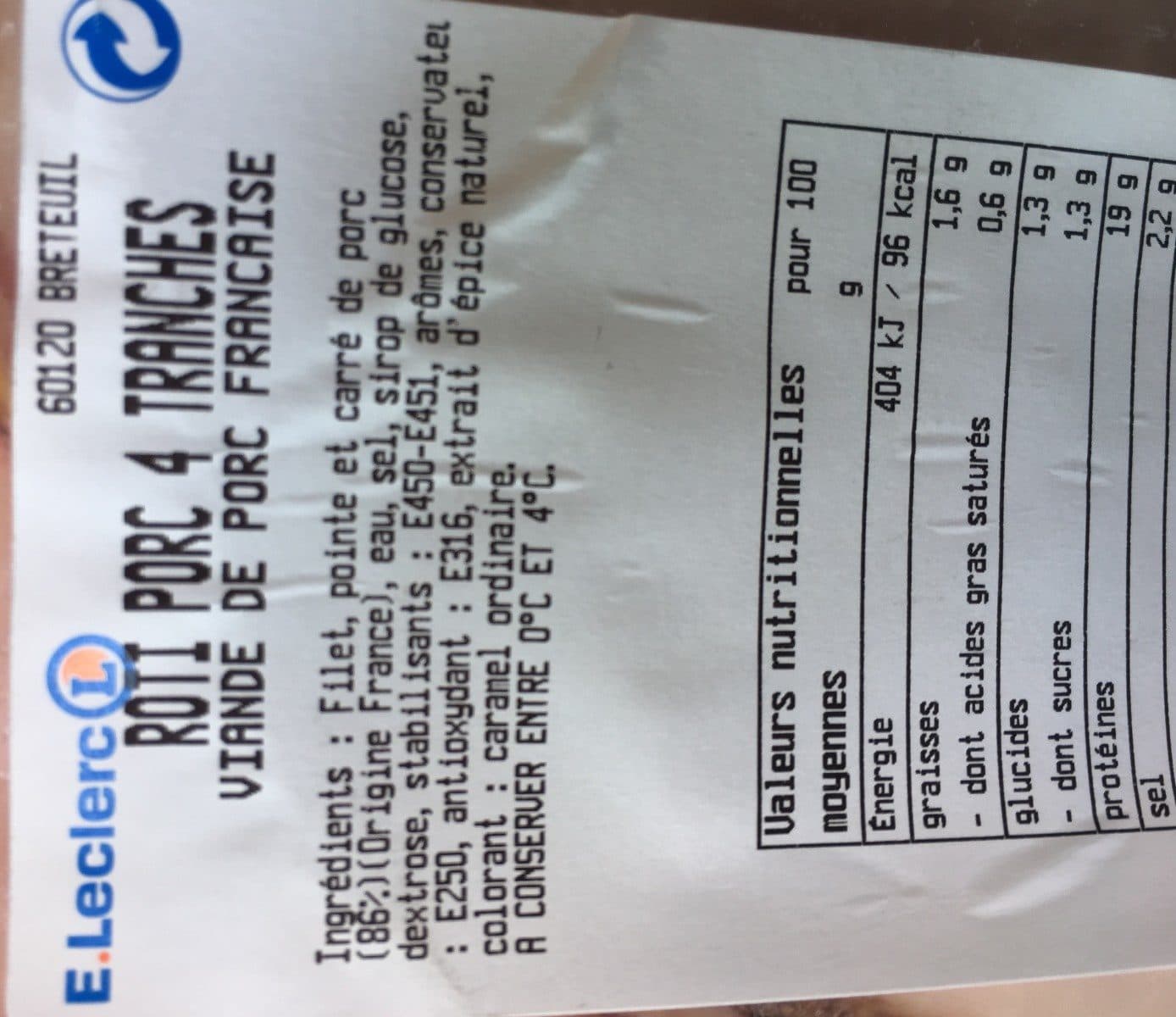 Open Food Facts Roti Porc packshot