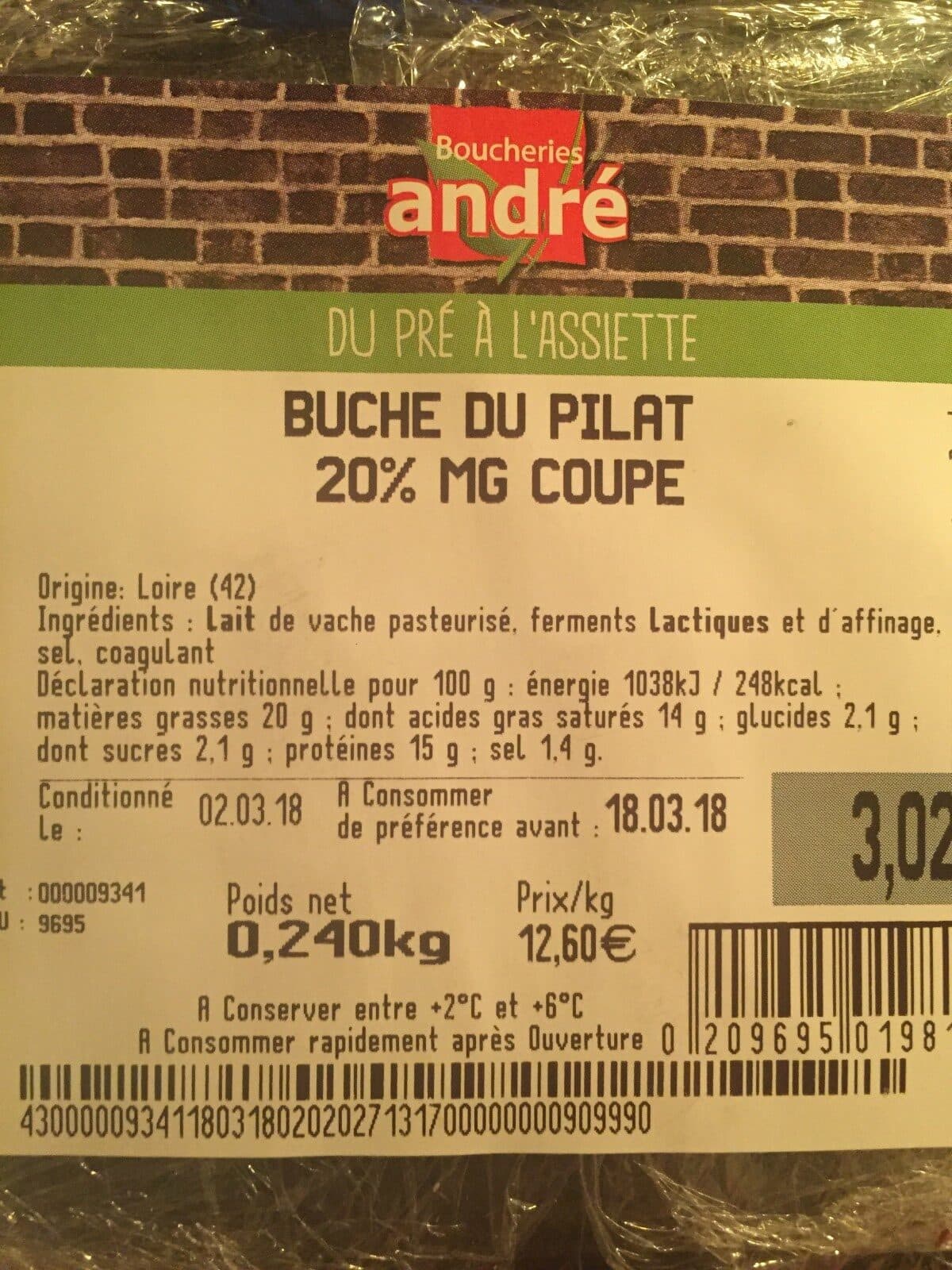 Open Food Facts Buche du pilat 20% MG packshot