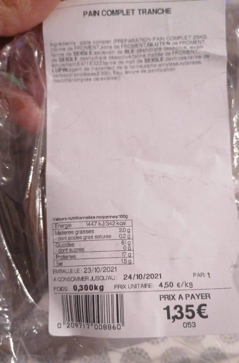 Open Food Facts Pain complet packshot