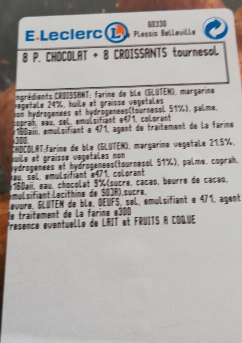 E.Leclerc 8 pain au chocolat et 8 croissants packshot