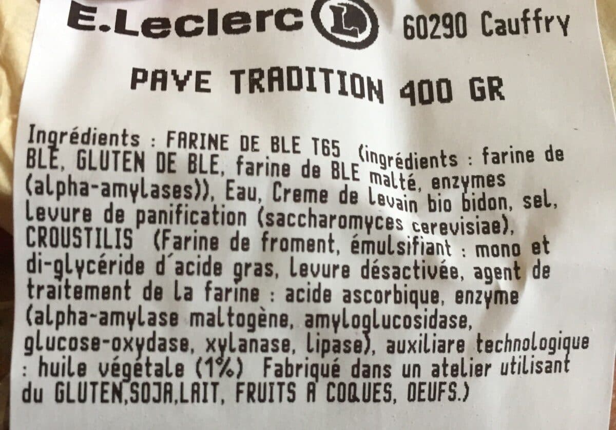 Open Food Facts Pave tradition packshot