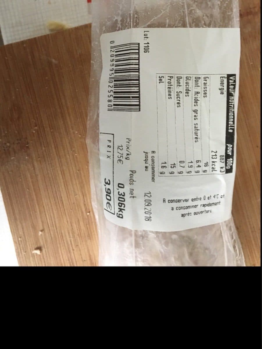 Open Food Facts Andouille d aire sur la lys packshot