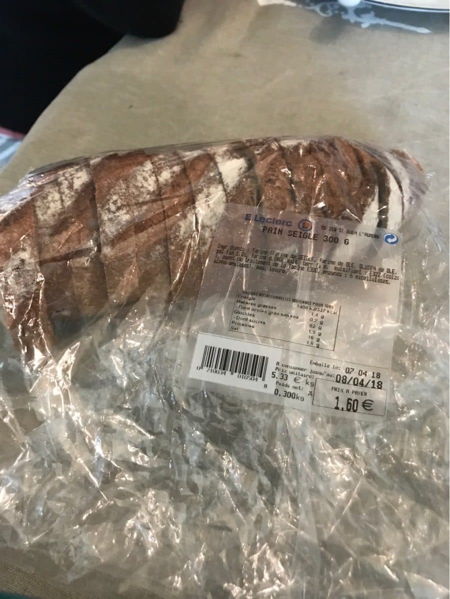 Open Food Facts Pain de seigle 300gr à la coupe packshot