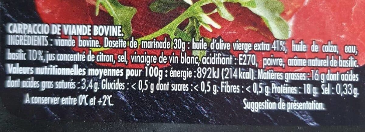 Open Food Facts Carpaccio packshot