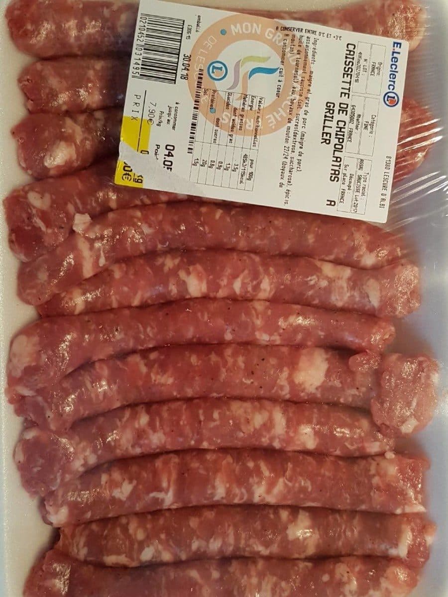 Open Food Facts Causette de chipolatas packshot