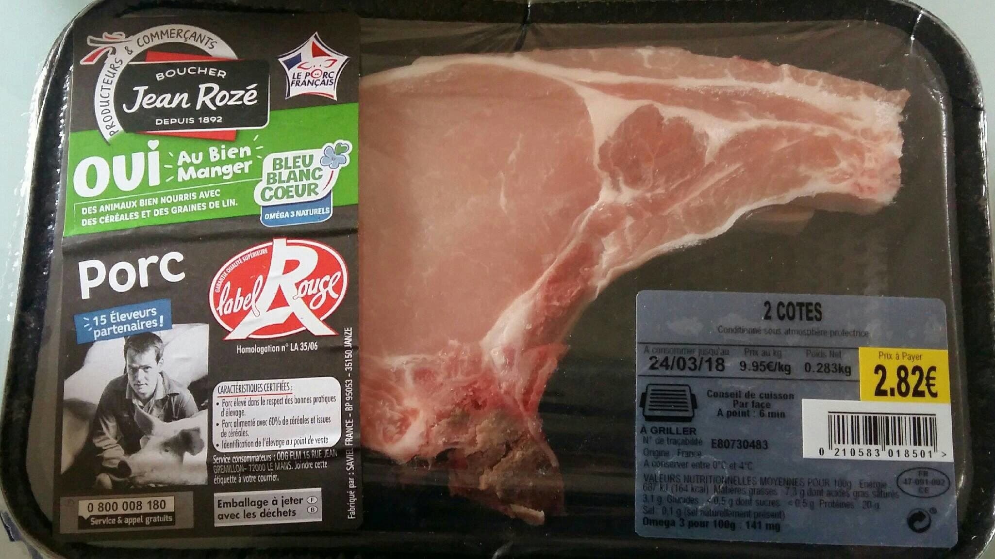 Open Food Facts Côtes de Porc packshot