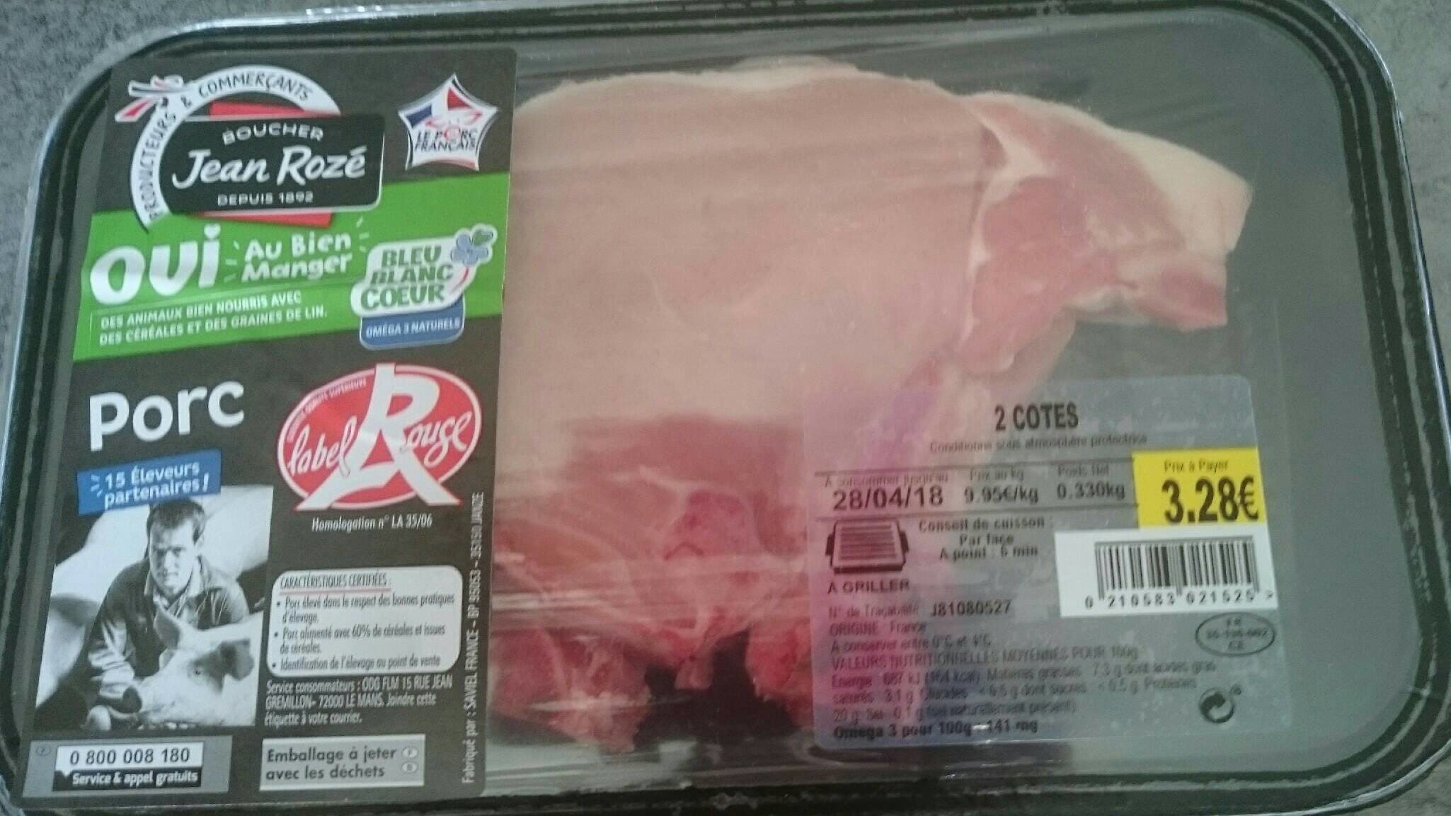 Open Food Facts Cotes de porc packshot