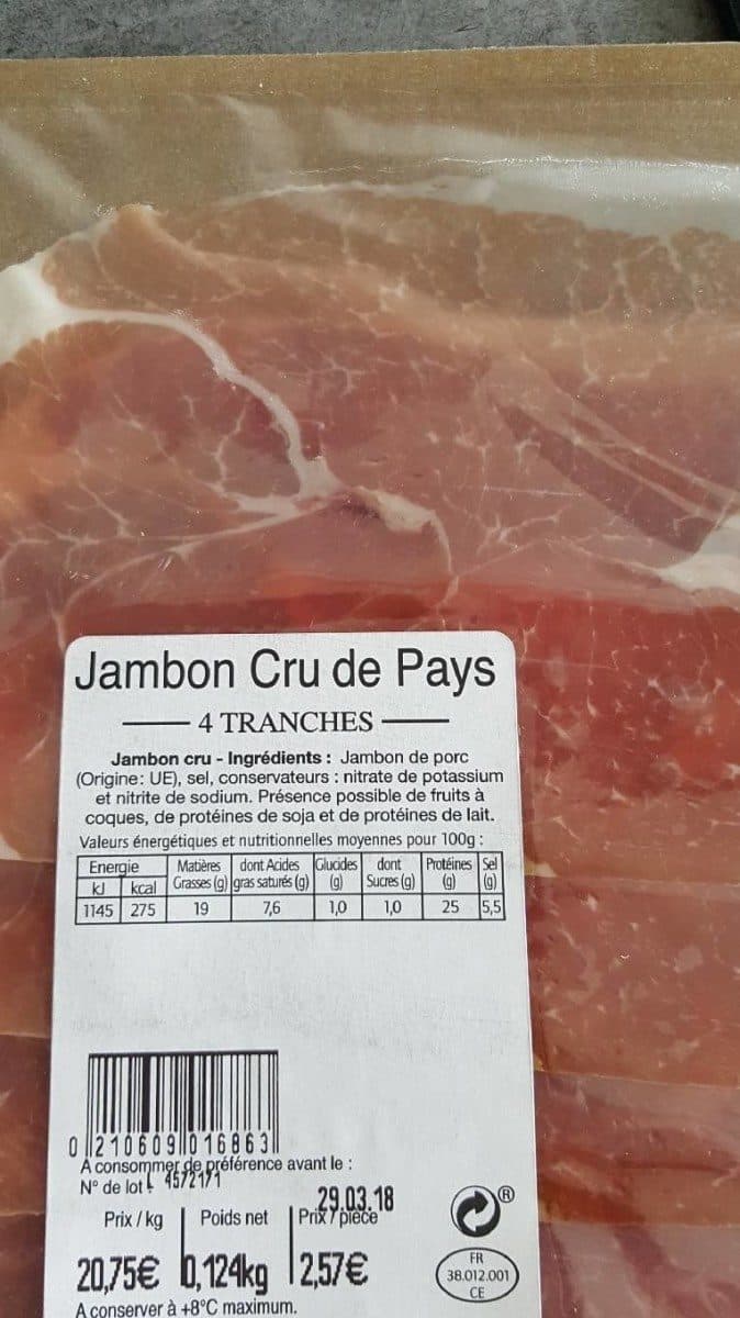 Open Food Facts Jambon cru packshot